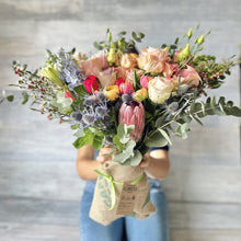 Load image into Gallery viewer, Big bouquet with proteas, roses, tulips.